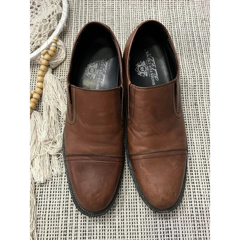 Shoes For Crews Statesman 1212 Brown Leather Loafers Work Dress Shoes Size 10
